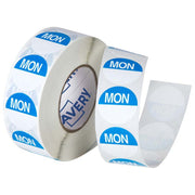 Avery Labels Monday Round Day 24mm Blue White 1000 Roll - Cafe Supply