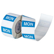 Avery Labels Monday Square Day 40x40mm Blue White 500 Roll - Cafe Supply