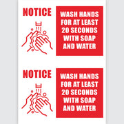 Avery Pre-Printed Self-Adhesive Sign Wash your Hands A4 2up 5 Sheets - Cafe Supply