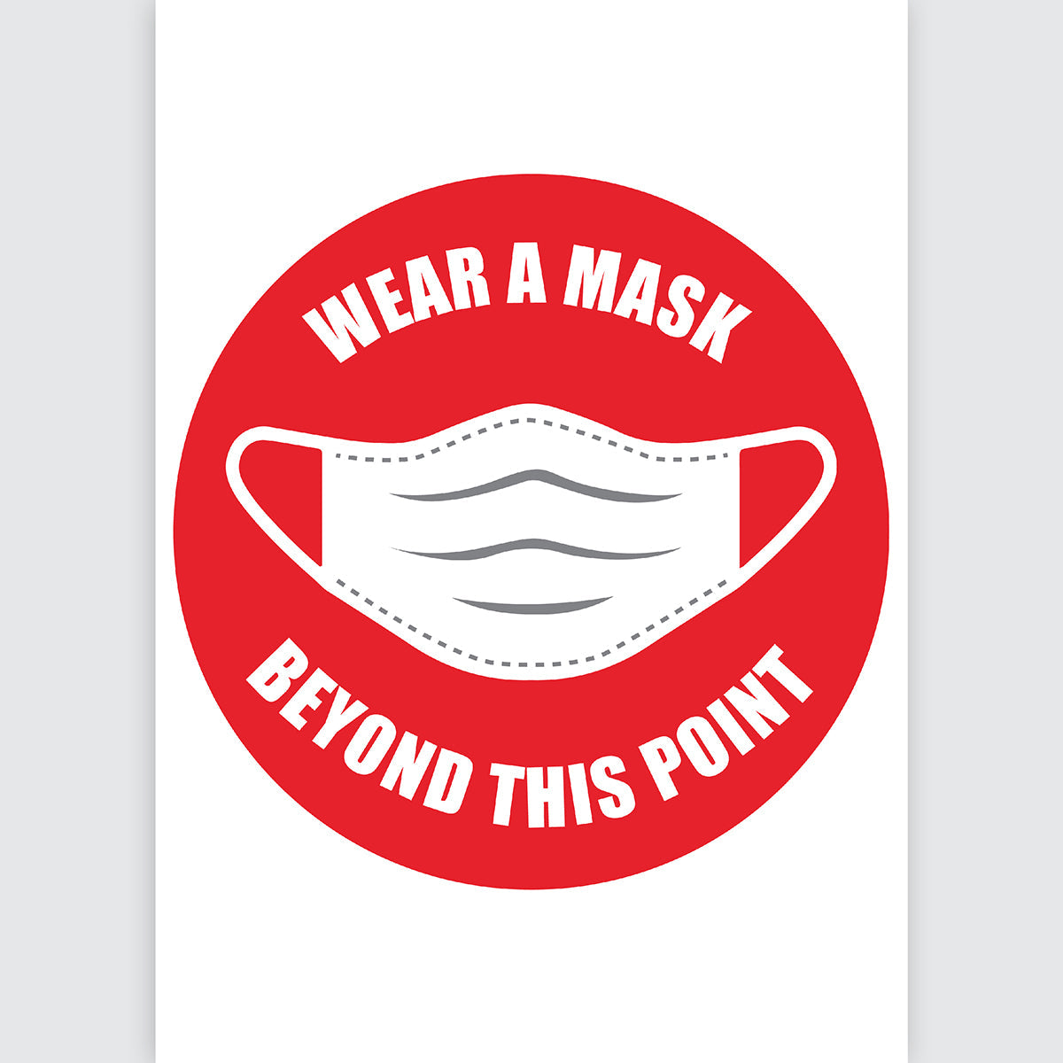 Avery Pre-Printed Self-Adhesive Sign Wear A Mask Round 20cm 5 Sheets - Cafe Supply