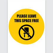 Avery Pre-Printed Self-Adhesive Sign Please Leave this Space Free Round 20cm 5 Sheets - Cafe Supply