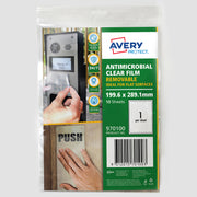 Avery Protect Anti-Microbial Film Removable A4 1up 10 Sheets 199x289mm - Cafe Supply