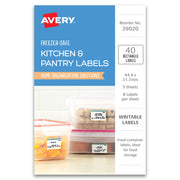 Avery Kitchen & Pantry Freezer Safe Labels Fruit 44x31mm 8up 5 Sheets - Cafe Supply