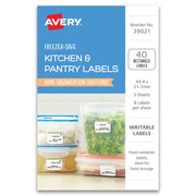 Avery Kitchen & Pantry Freezer Safe Labels Gingham 44x31mm 8up 5 Sheets - Cafe Supply