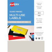 Avery Labels L7264 Pistachio 32x94 A5 8up 10 Sheets - Cafe Supply