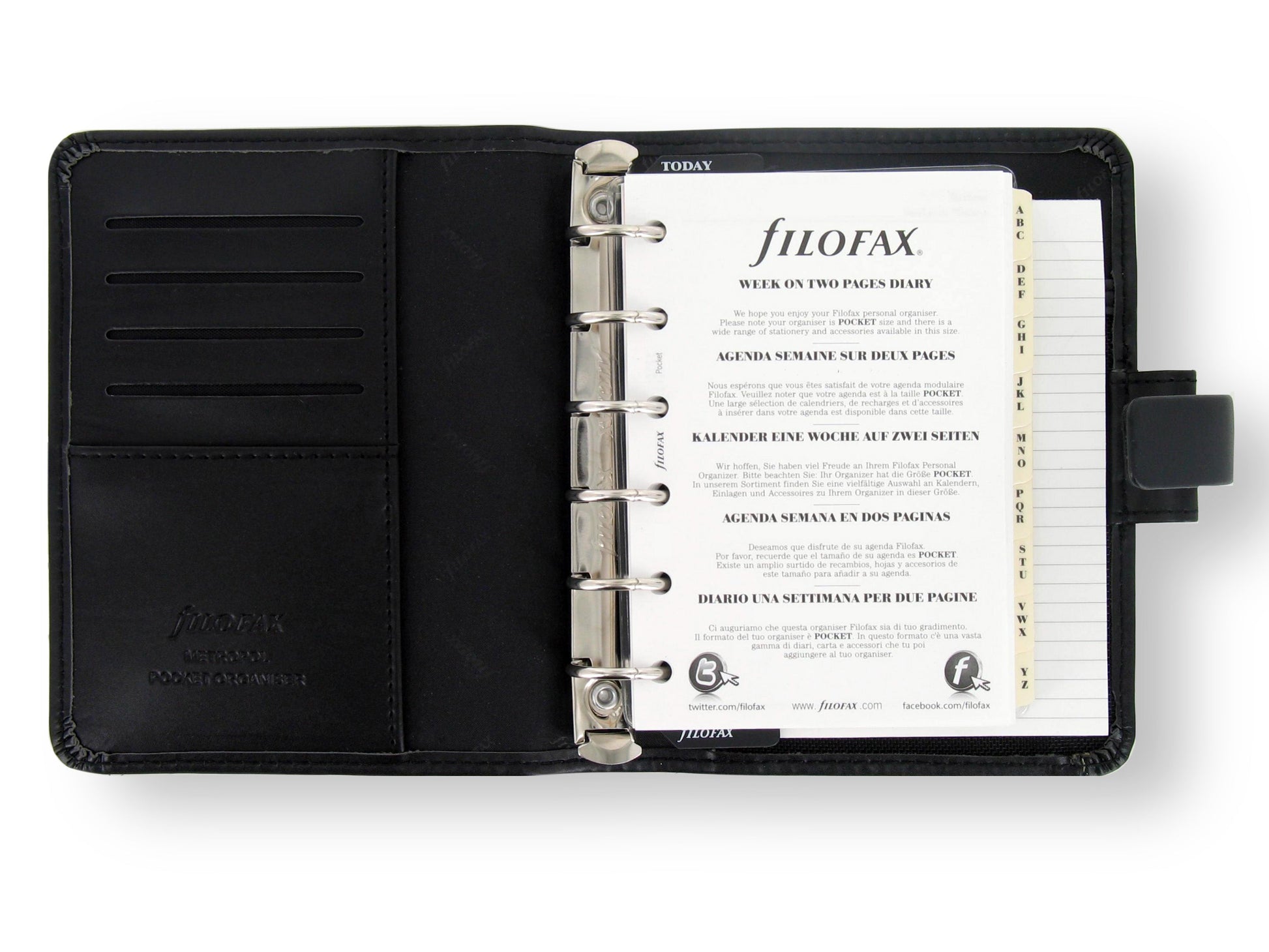Filofax Organiser Metropol Pocket Black - Cafe Supply
