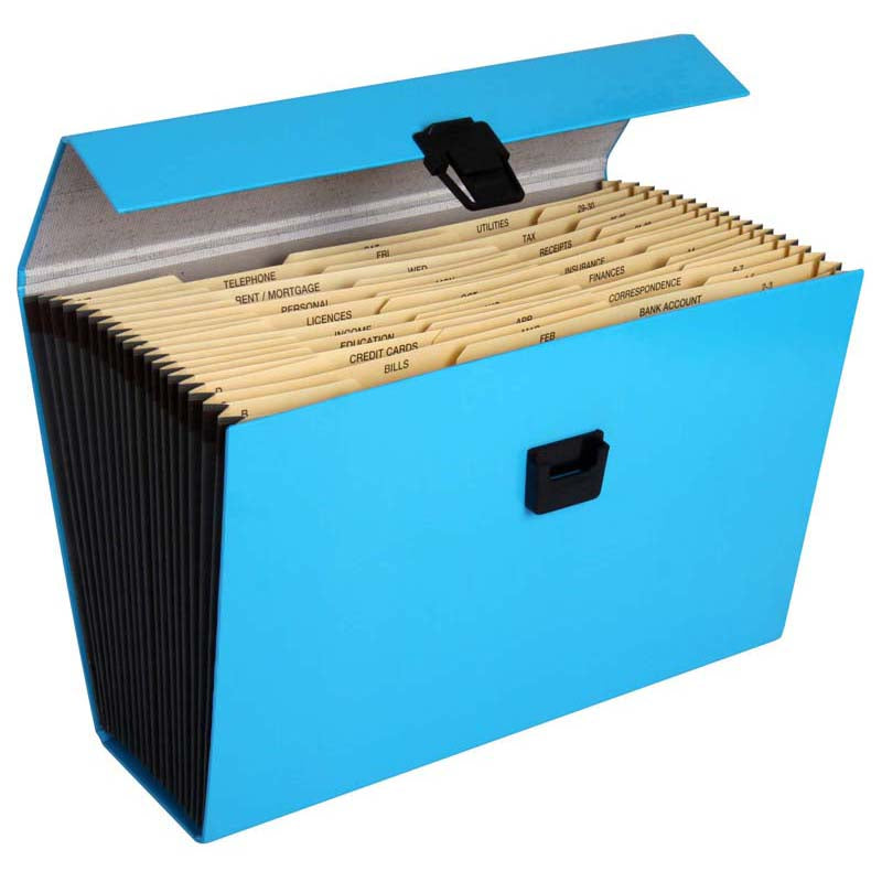 FM File Expanding Vivid Blue 19 Pocket - Cafe Supply