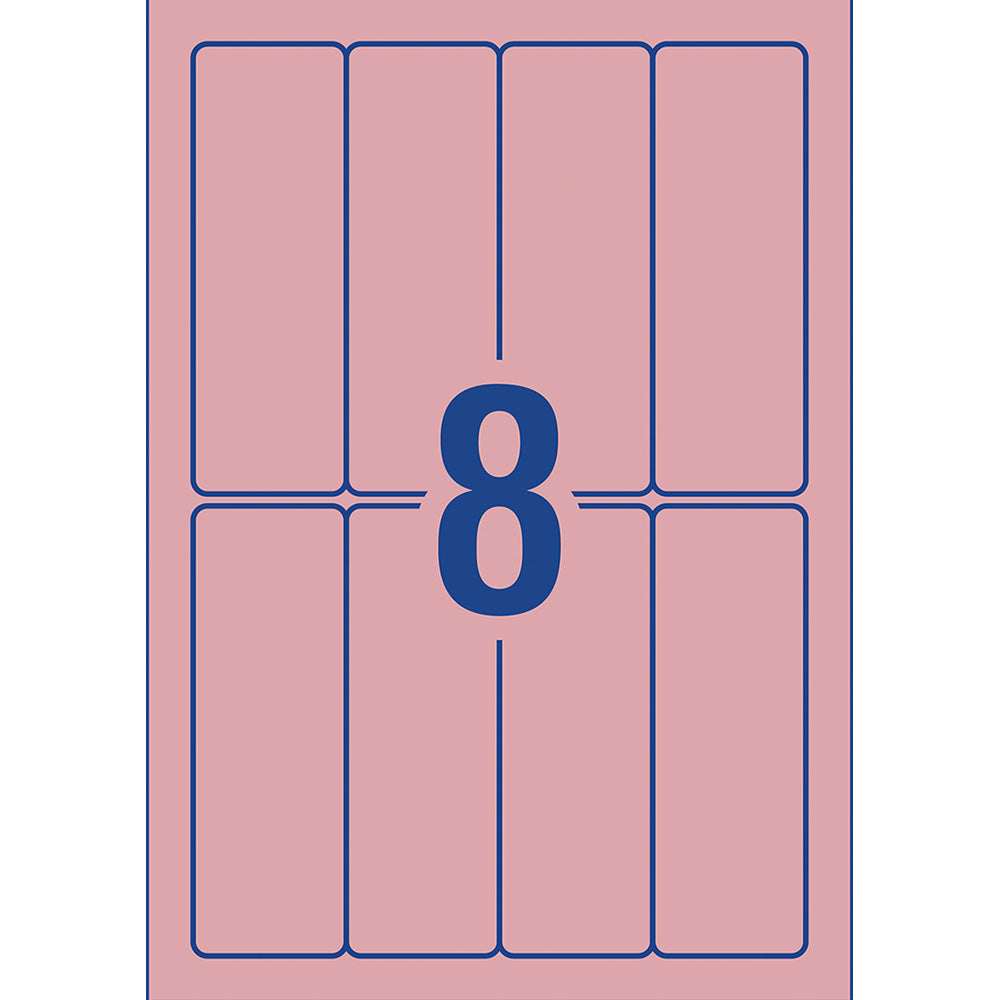 Avery Labels L7264 Salmon 32x94 A5 8up 10 Sheets - Cafe Supply