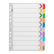 Icon Cardboard Dividers with Reinforced Tabs 10 Tab Coloured