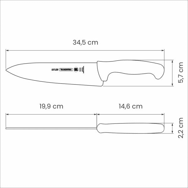 Tramontina Professional Master Black Cooks Knife   8", 20cm