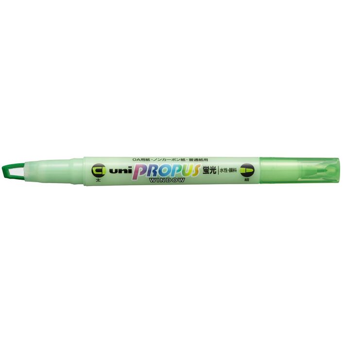 Uni Propus Window Double-Ended Highlighter 4.0mm/0.6mm Green PUS-102 - Cafe Supply