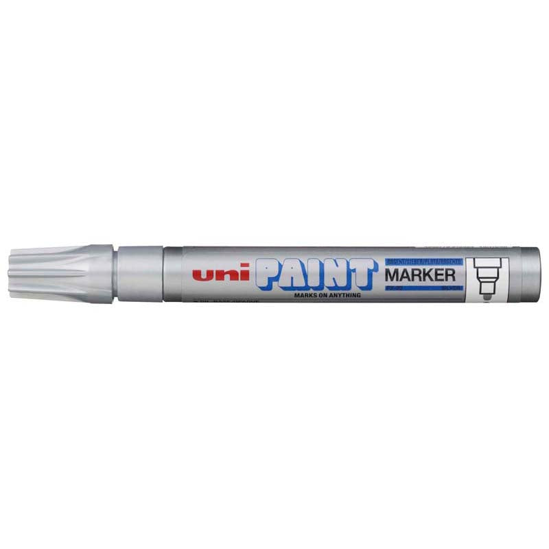 Uni Paint Marker 2.8mm Bullet Tip Silver PX-20 - Cafe Supply