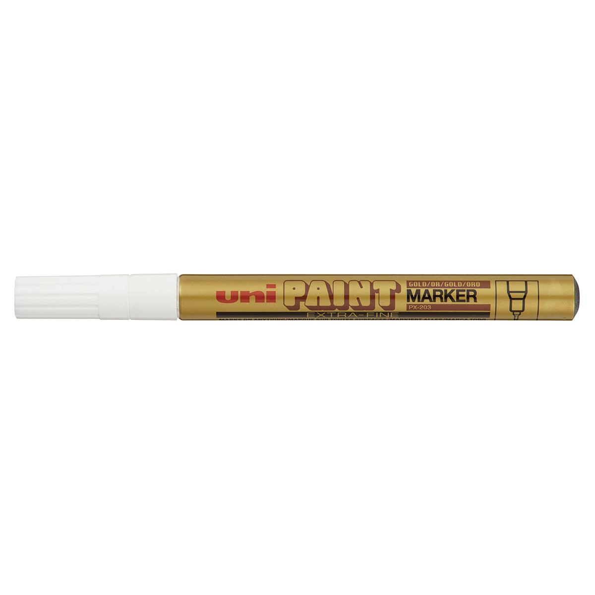 Uni Paint Marker 0.8mm Bullet Tip Gold PX-203 - Cafe Supply