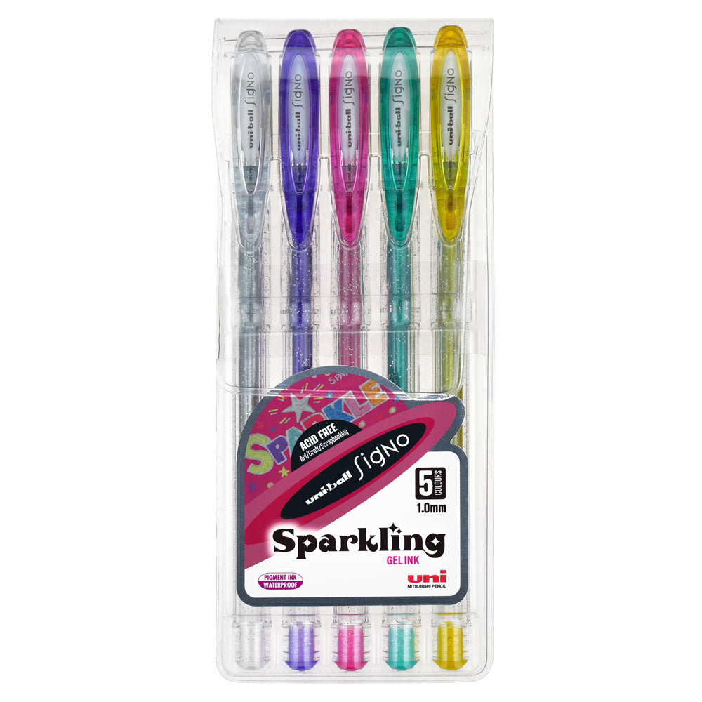 Uni-ball Signo Sparkling 1.0mm Capped Pack 5 Asstd UM-120 - Cafe Supply