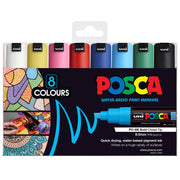 Uni Posca Marker 8.0mm Bold Chisel 8 Pack Asstd PC-8K - Cafe Supply