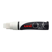 Uni Chalk Marker 15.0mm Chisel Tip White PWE-17K - Cafe Supply