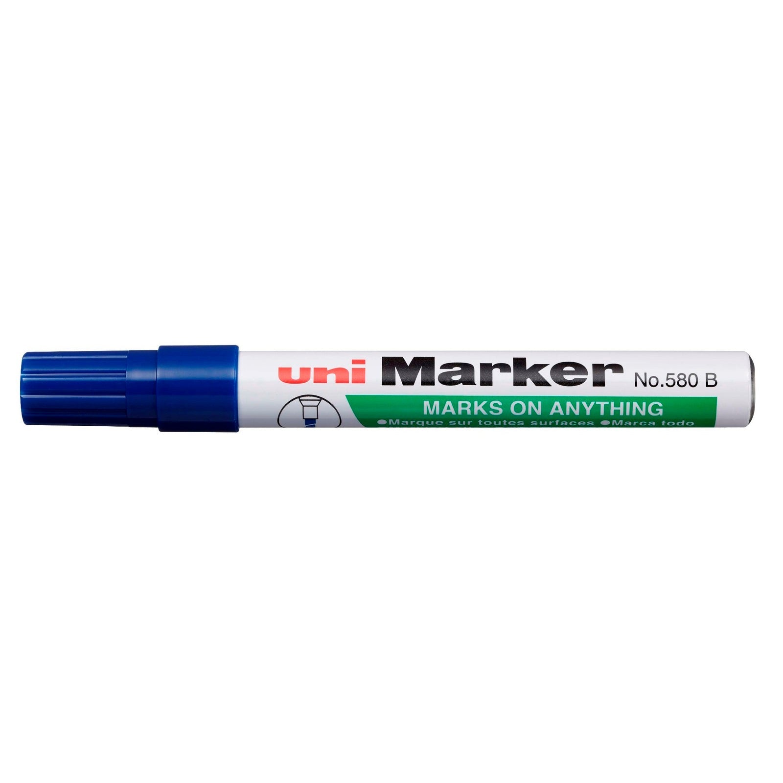Uni Permanent Chisel Tip Marker Blue 580 - Cafe Supply