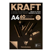Clairefontaine Kraft Pad Brown Black A4 60sh