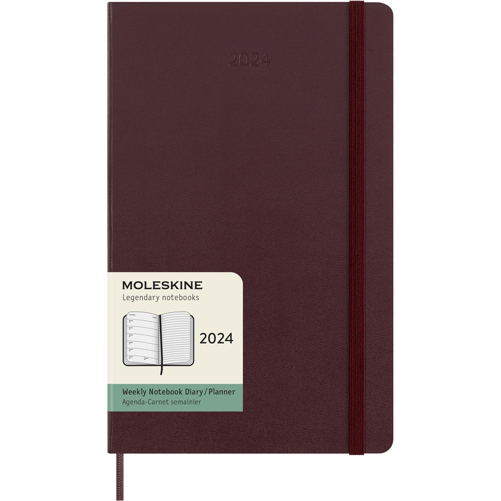 Moleskine Diary 12 Month Weekly + Notes HC Large Burgundy