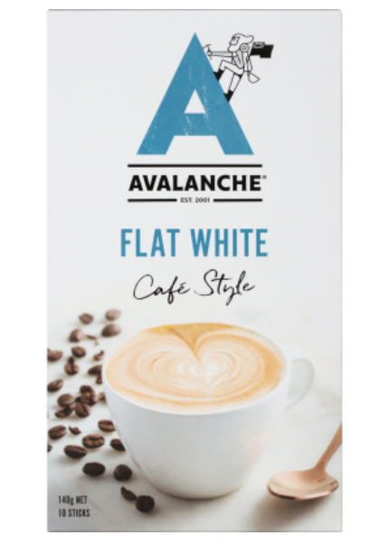 Avalanche Cafe Style Flat White Coffee Sticks 10 x 16g - Cafe Supply