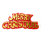 Merry Christmas Motto Red/Gold, 76mm - Cafe Supply