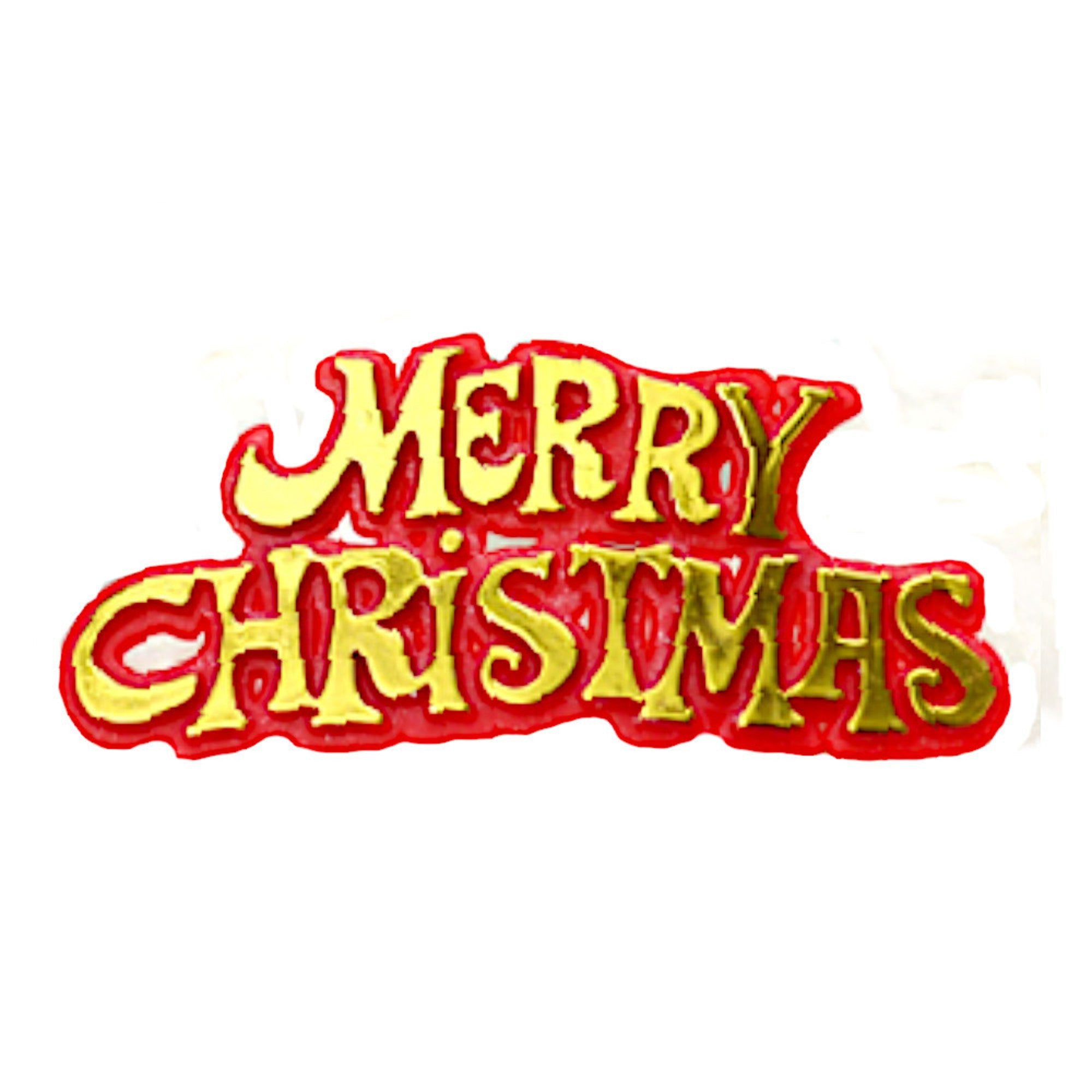 Merry Christmas Motto Red/Gold, 76mm - Cafe Supply