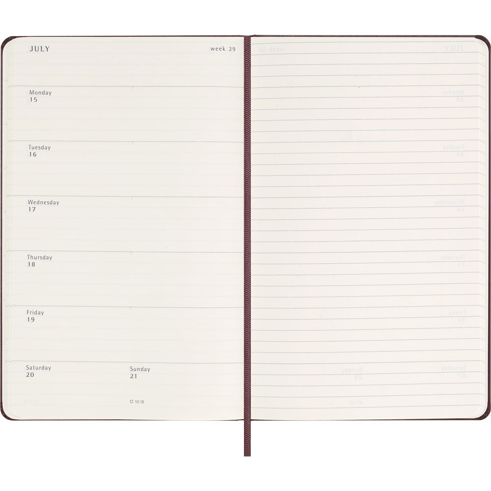 Moleskine Diary 12 Month Weekly + Notes HC Large Burgundy