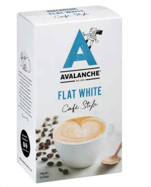 Avalanche Cafe Style Flat White Coffee Sticks 10 x 16g - Cafe Supply