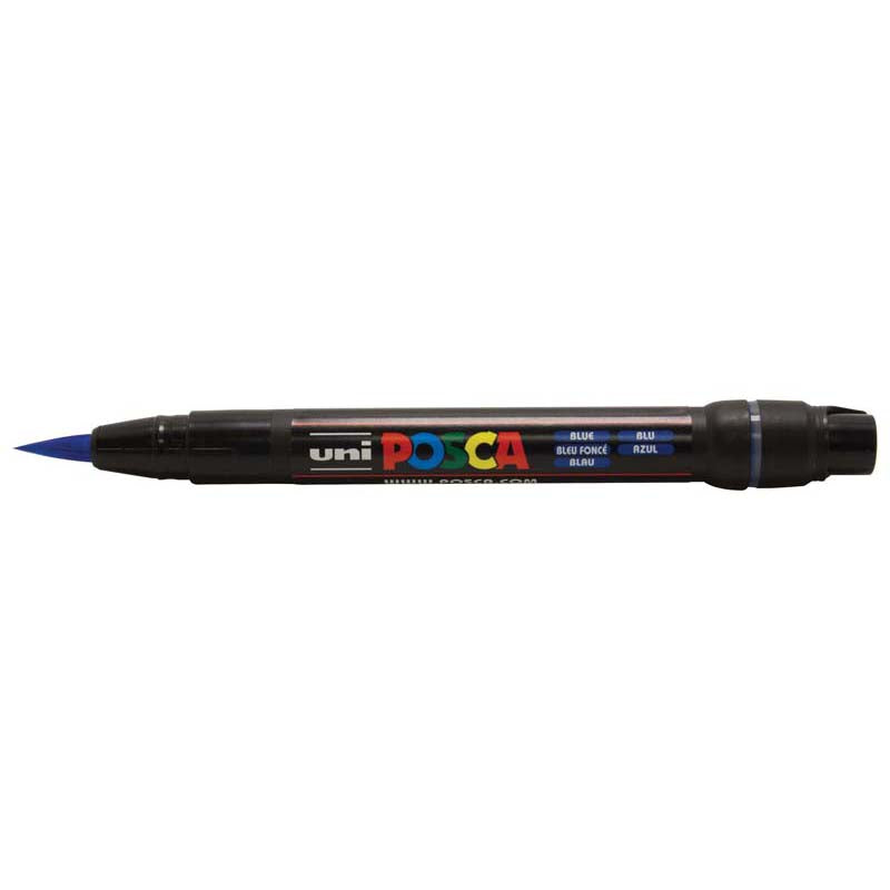 Uni Posca Marker 0.1-10.0mm Brush Tip Blue PCF-350 - Cafe Supply