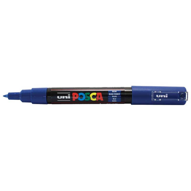 Uni Posca Marker 0.7mm Ultra-Fine Round Tip Blue PC-1M - Cafe Supply