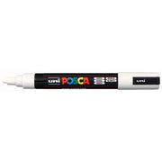 Uni Posca Marker 1.8-2.5mm Med Bullet White PC-5M - Cafe Supply