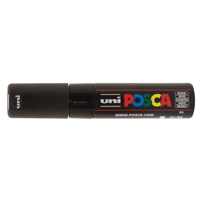 Uni Posca Marker 8.0mm Bold Chisel Black PC-8K - Cafe Supply