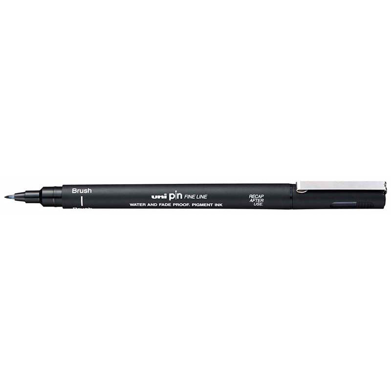Uni Pin Fineline Permanent Brush Black BR-200 - Cafe Supply