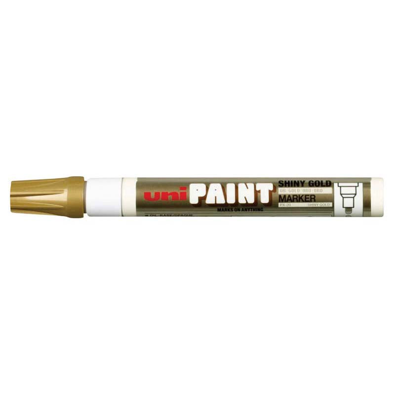 Uni Paint Marker 2.8mm Bullet Tip Shiny Gold PX-20 - Cafe Supply