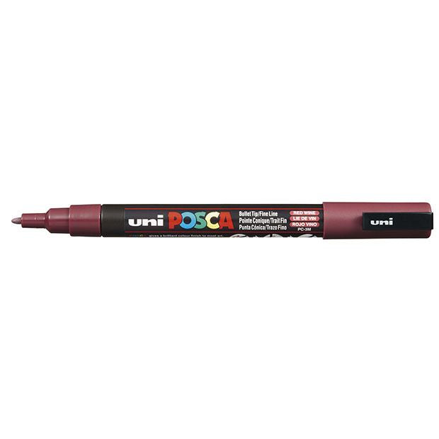 Uni Posca Marker 0.9-1.3mm Fine Red Wine PC-3M - Cafe Supply