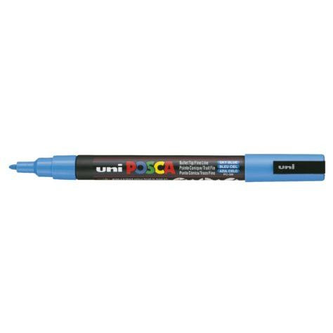 Uni Posca Marker 0.9-1.3mm Fine Sky Blue PC-3M - Cafe Supply