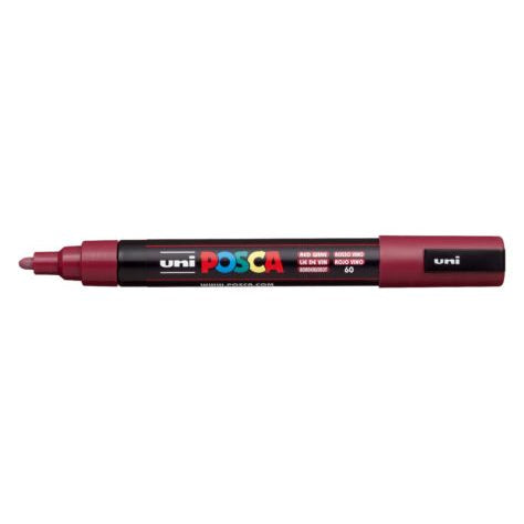 Uni Posca Marker 1.8-2.5mm Med Bullet Red Wine PC-5M - Cafe Supply