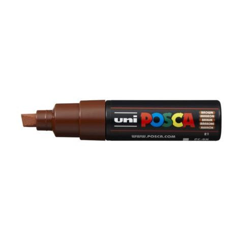 Uni Posca Marker 8.0mm Bold Chisel Brown PC-8K - Cafe Supply