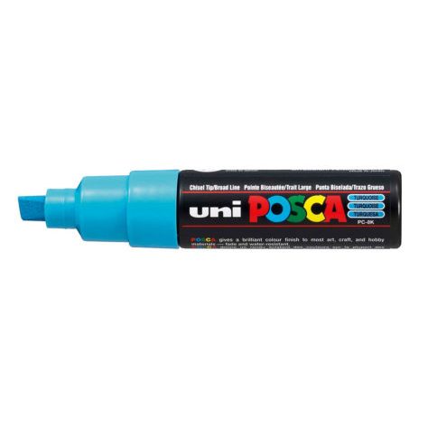 Uni Posca Marker 8.0mm Bold Chisel Turquoise PC-8K - Cafe Supply