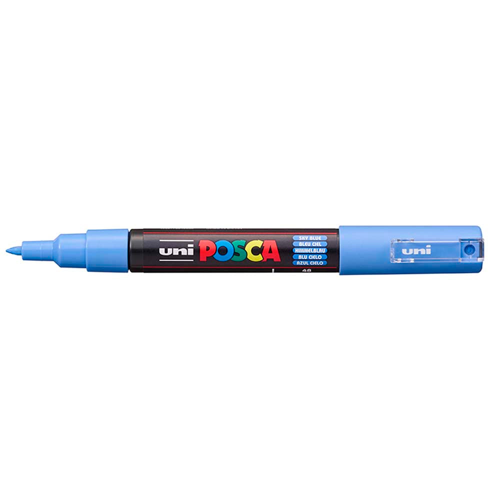 Uni Posca Marker 0.7mm Ultra-Fine Round Tip Sky Blue PC-1M - Cafe Supply