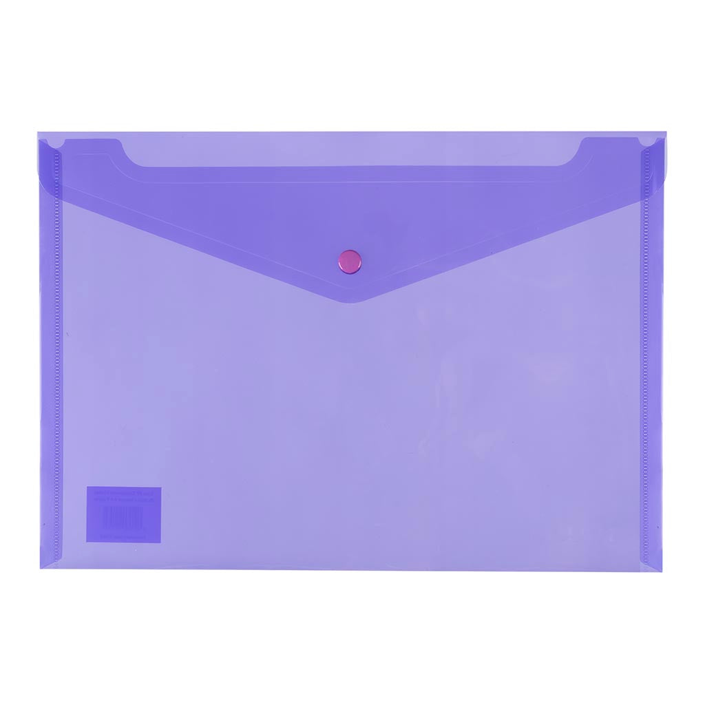Icon PP Document Wallet A4 Button Closure Purple