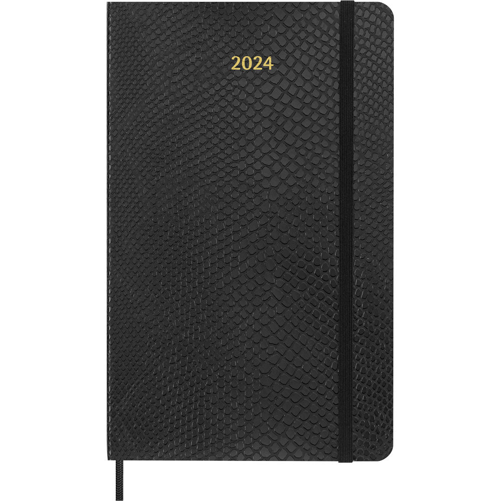 Moleskine Diary 12 Month Weekly + Notes HC Large Precious + Ethical Boa Texture Black