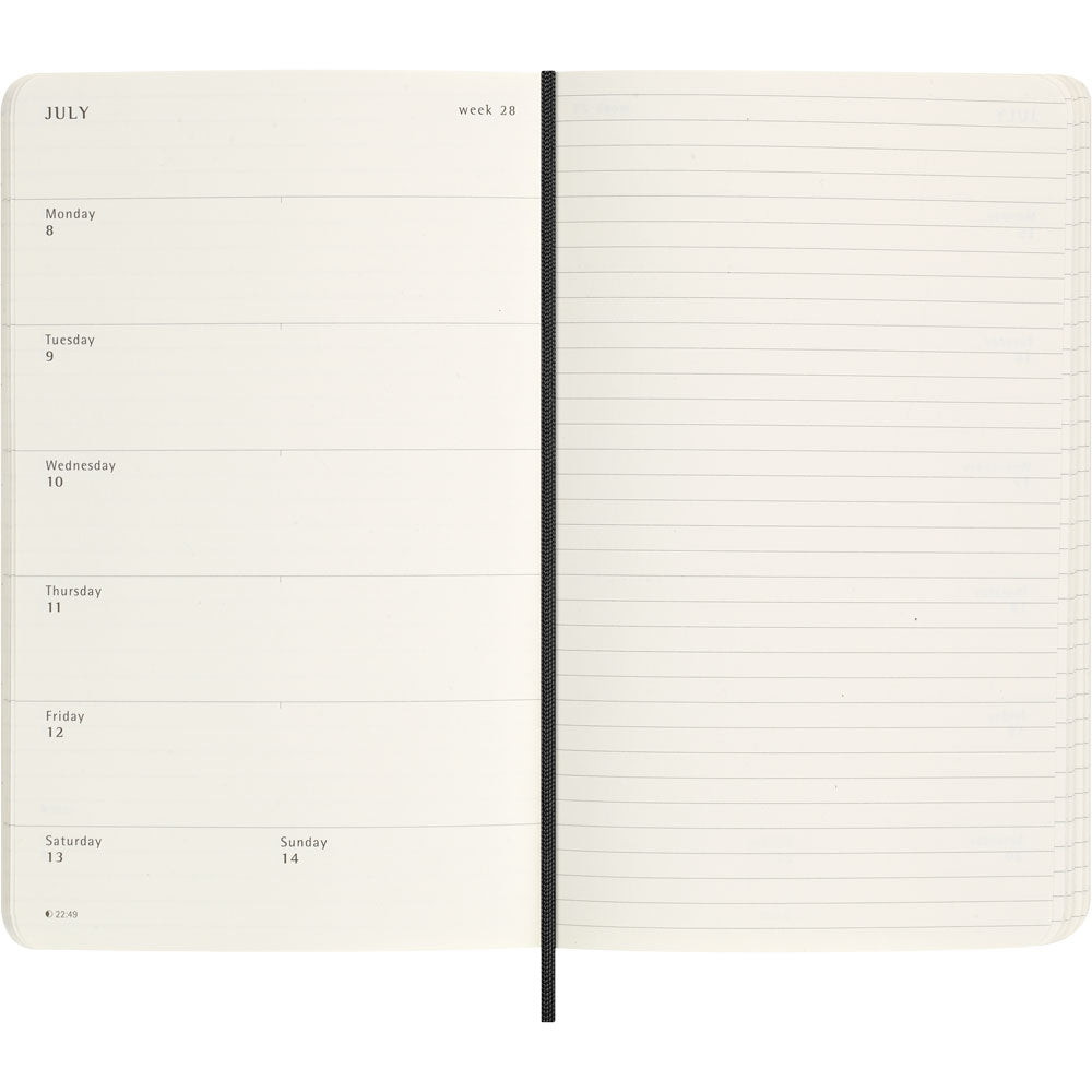 Moleskine Diary 12 Month Weekly + Notes HC Large Precious + Ethical Boa Texture Black