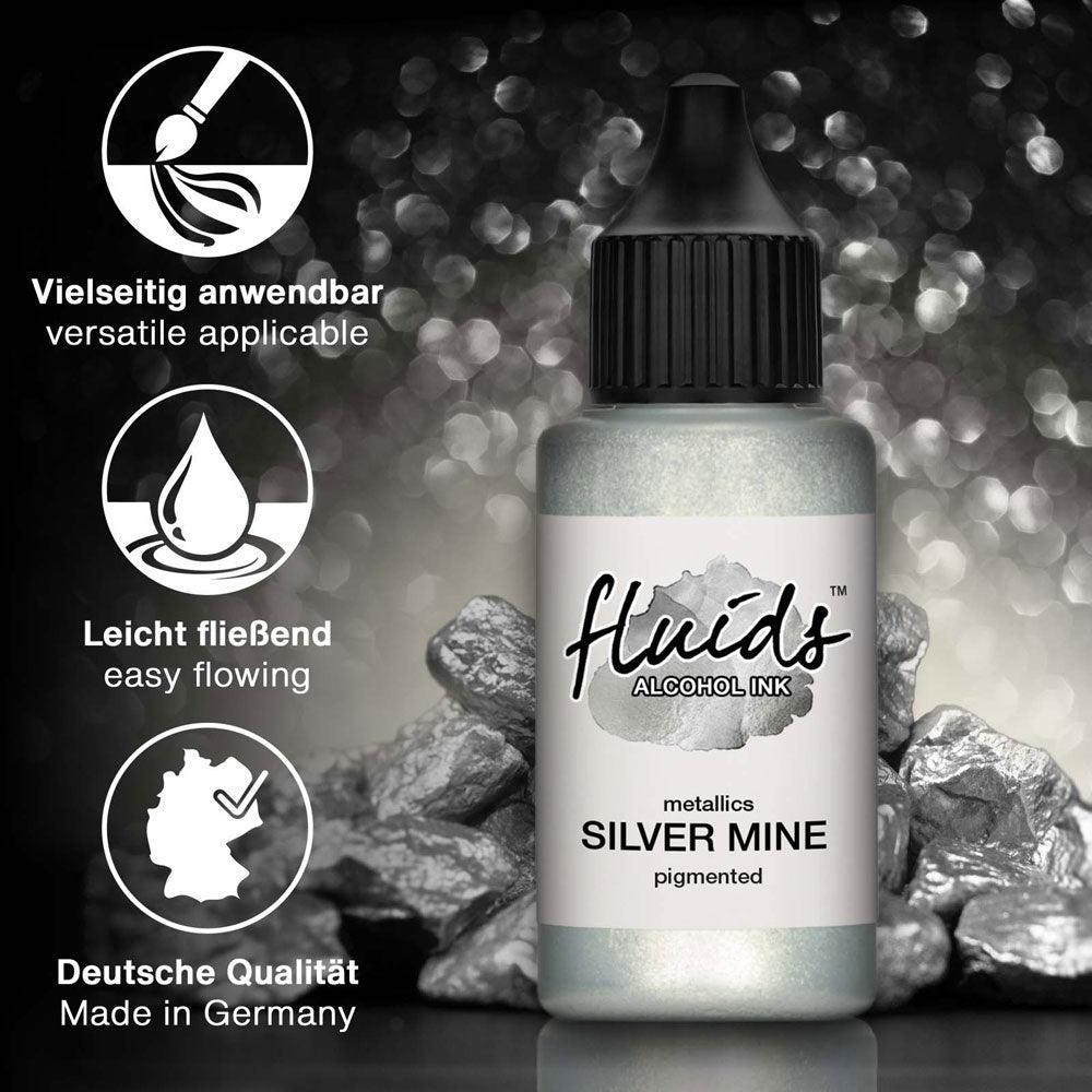 Octopus Fluids Alcohol Ink Silver Mine Metallic 30ml