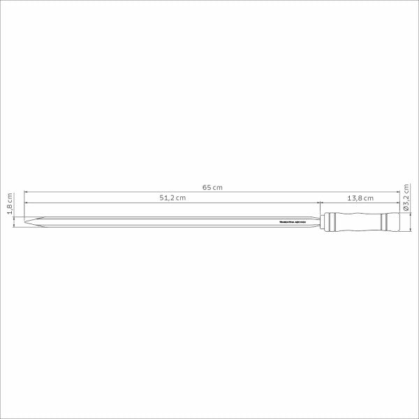 Tramontina Heavy Duty Stainless Steel Skewer Wood Handle 65cm