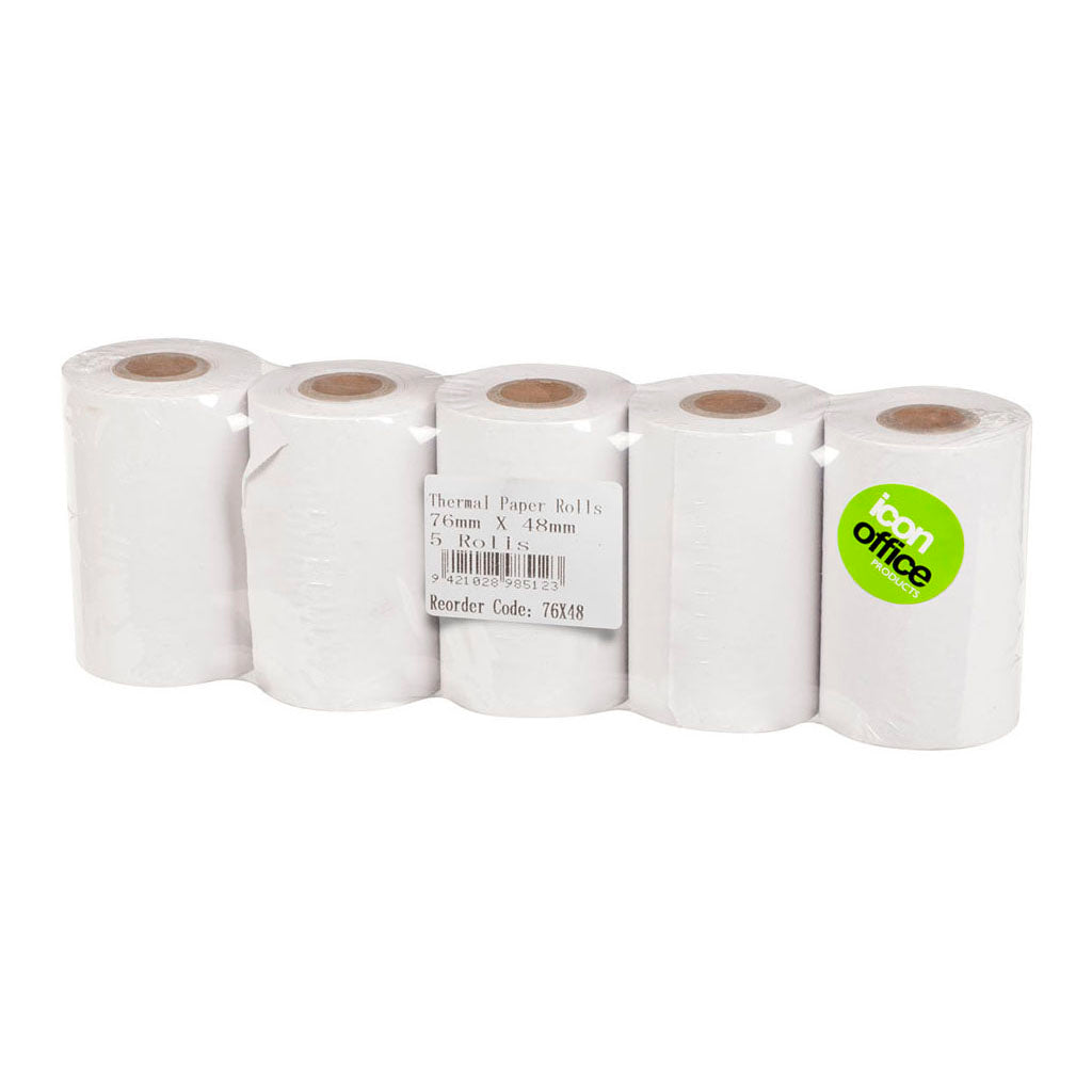Icon Thermal Roll BPA Free 76x48mm, Pack of 5