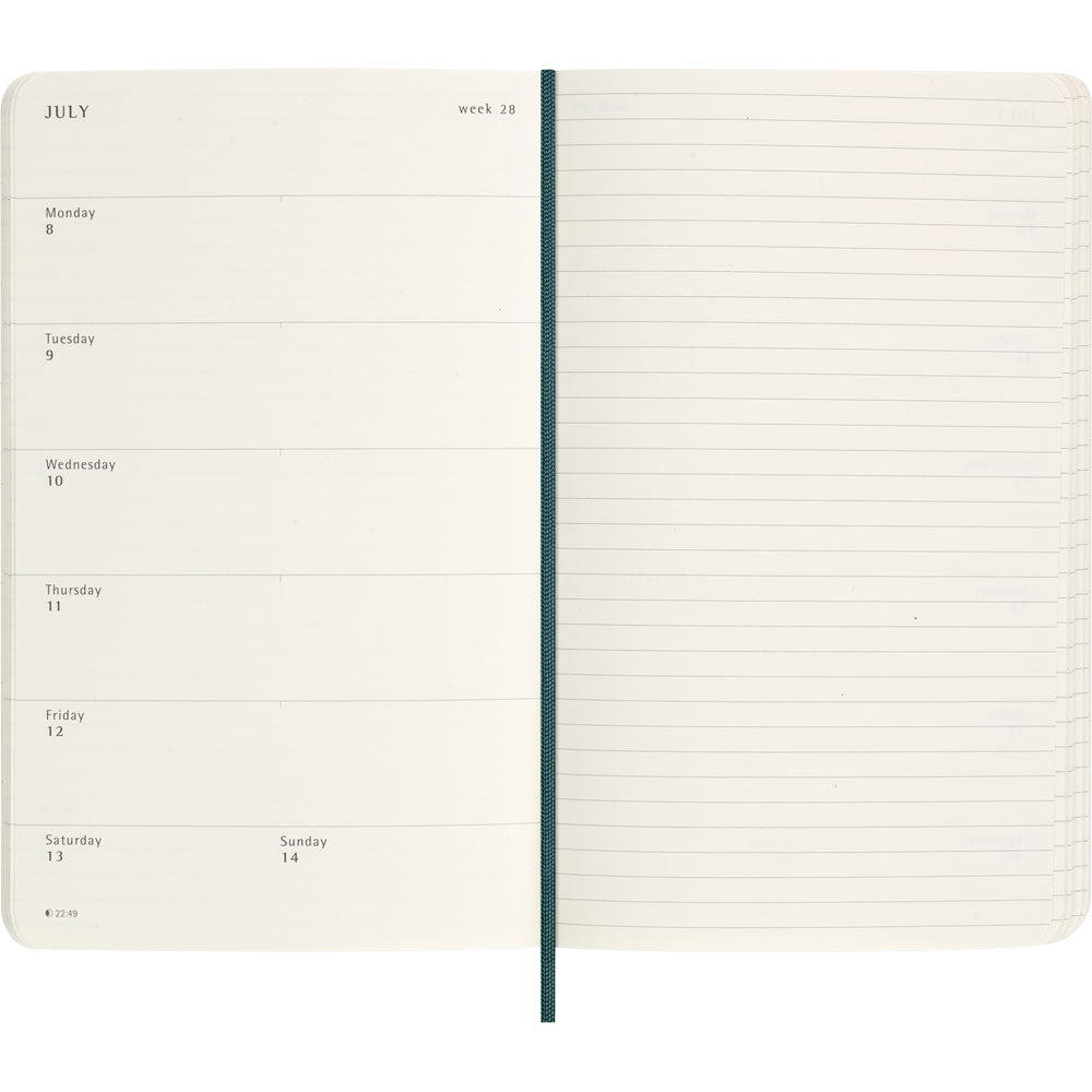 Moleskine Diary 12 Month Weekly + Notes HC Large Precious + Ethical Boa Texture Green