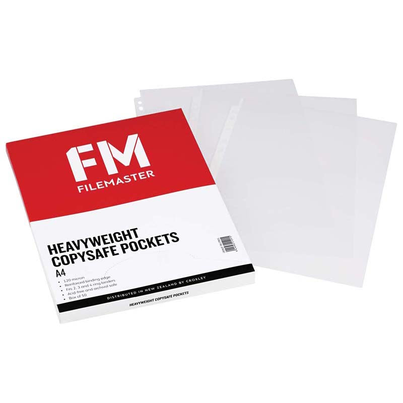 FM Pocket Copysafe A4 115 Micron Heavyweight Box 50 - Cafe Supply