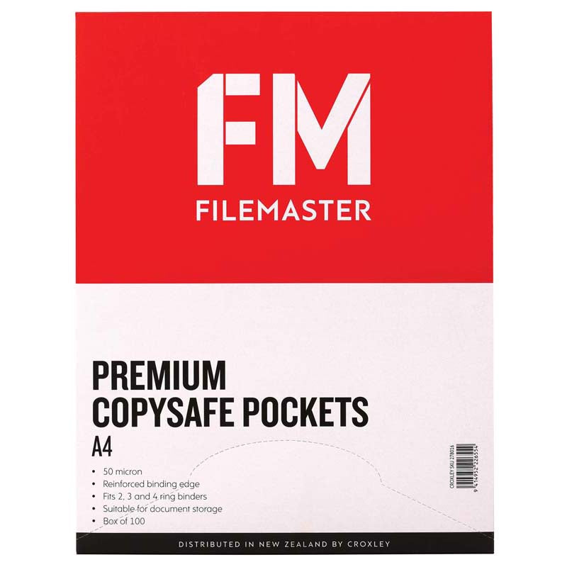 FM Pocket Copysafe A4 Premium Glass Clear 50um Box 100 - Cafe Supply