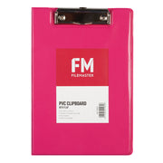 FM Clipboard PVC A5 FM Vivid With Flap Shocking Pink - Cafe Supply